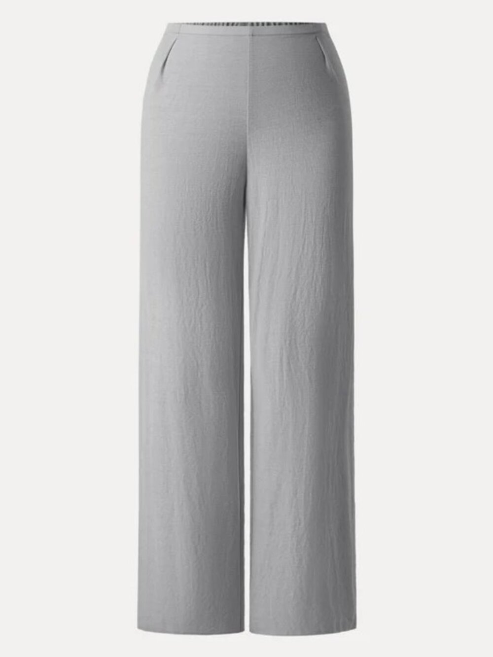 OGL Cotton Linen Breathable Cotton-linen Mid Rise Straight Leg Pant - Silver